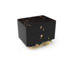Angra Small Organic Gold Base Marble Top Luxury Nightstand