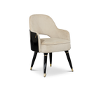 Collins with Armrest II Velvet Luxury Lacquered Dining Chair