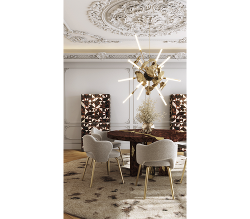 Amara Bouclé Modern Luxury Brass Chair