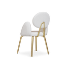 Althea Bouclé Sculptural Polished Gold Luxury Dining Chair