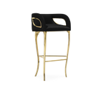 Chandra Fluid Sculptural Polished Brass Bar Stool