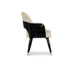 Collins with Armrest II Velvet Luxury Lacquered Dining Chair