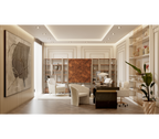 Empire Cracked Brass Inlay Marble Luxury Desk