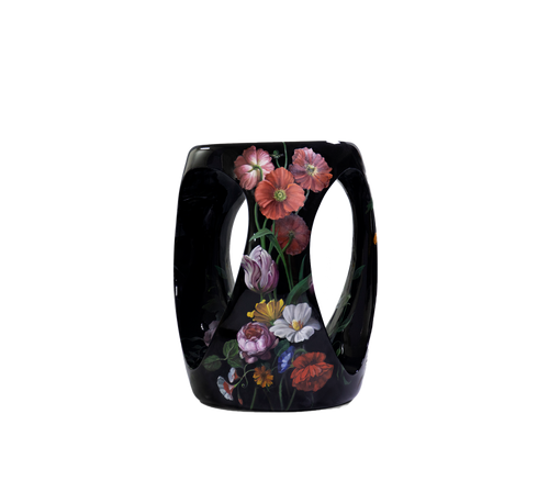 Floral Hand Oil Painted Limited Edition Decorative Stool