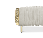 Imperfectio Hammered Brass Upholstered Luxury Ottoman