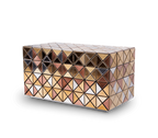 Pixel Geometric Mixed Metal Mirrored Luxury Nightstand