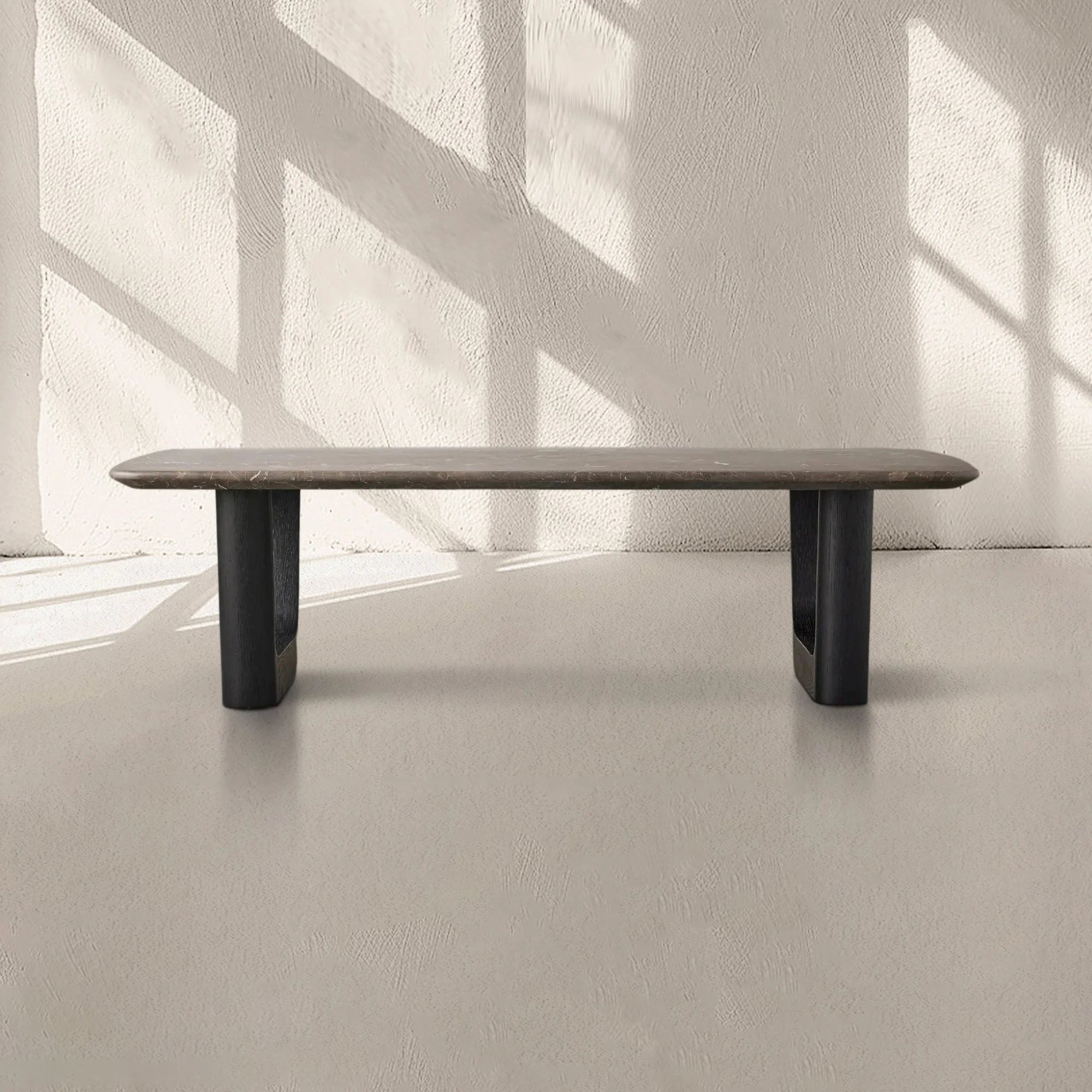 San Germani 72" Coffee Table with Carrara Marble Top Rennes Metal Base