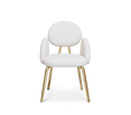 Althea Bouclé Sculptural Polished Gold Luxury Dining Chair