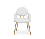 Althea Bouclé Sculptural Polished Gold Luxury Dining Chair