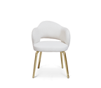 Amara Bouclé Modern Luxury Brass Chair