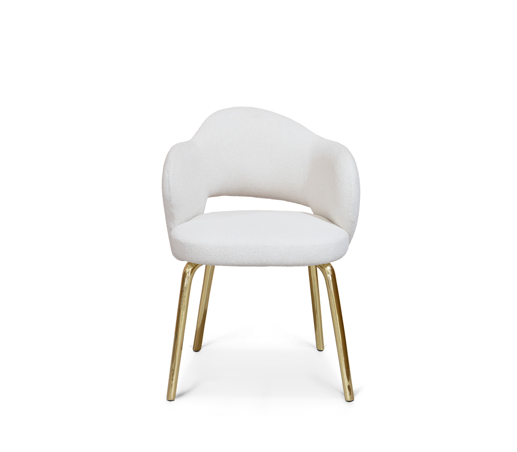 Amara Bouclé Modern Luxury Brass Chair
