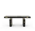 Empire Cracked Brass Inlay Marble Luxury Desk