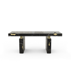 Empire Cracked Brass Inlay Marble Luxury Desk