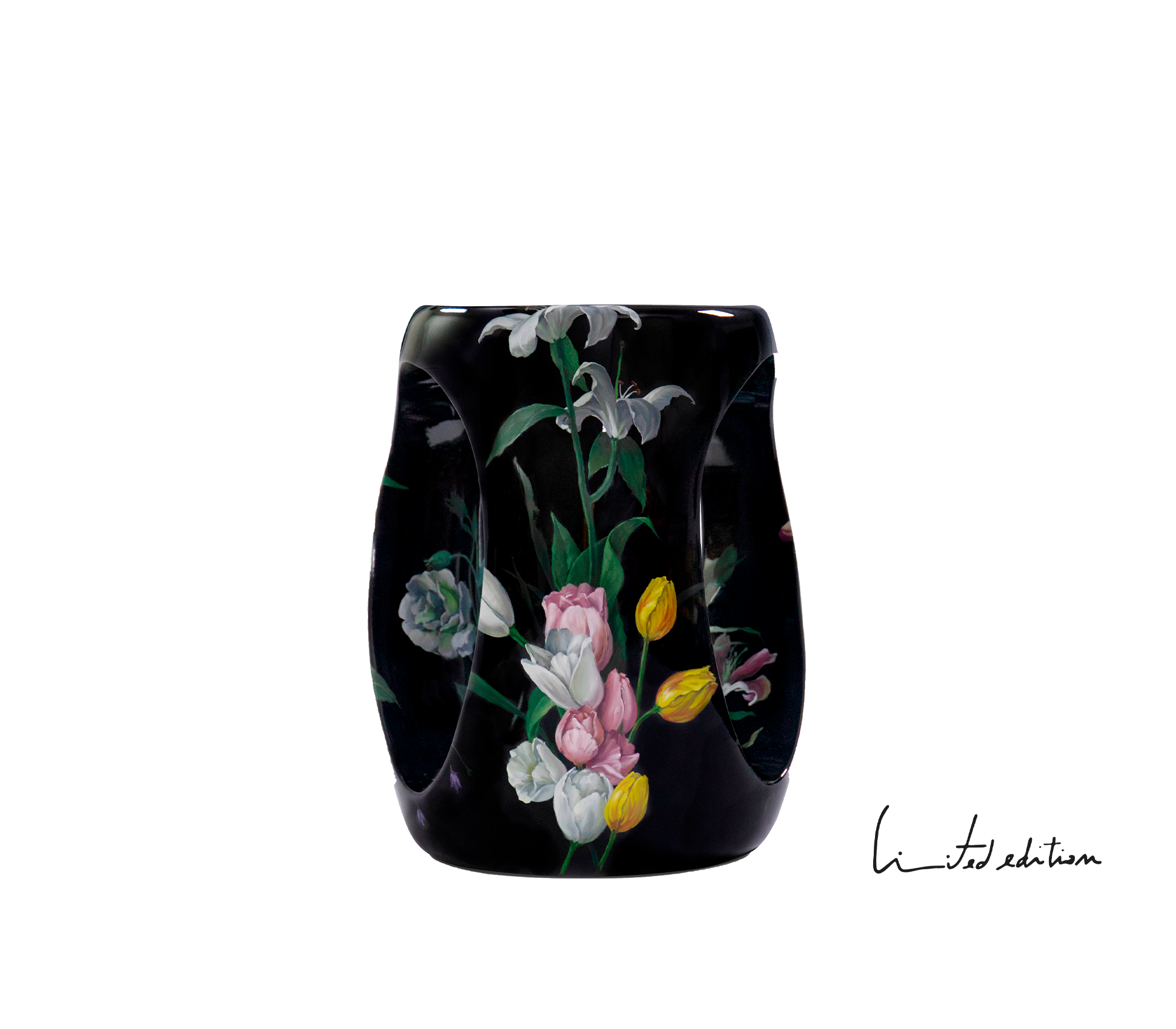 Floral Hand Oil Painted Limited Edition Decorative Stool