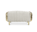 Imperfectio Hammered Brass Upholstered Luxury Ottoman