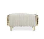 Imperfectio Hammered Brass Upholstered Luxury Ottoman