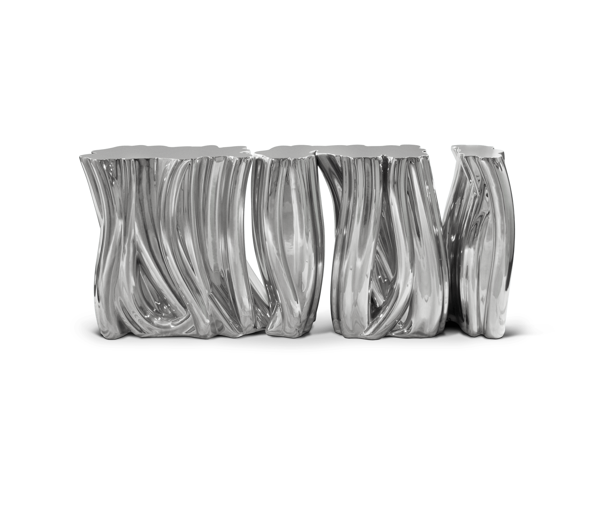 Monochrome Consoles Fluid Sculptural Resin Entryways Cabinet Table