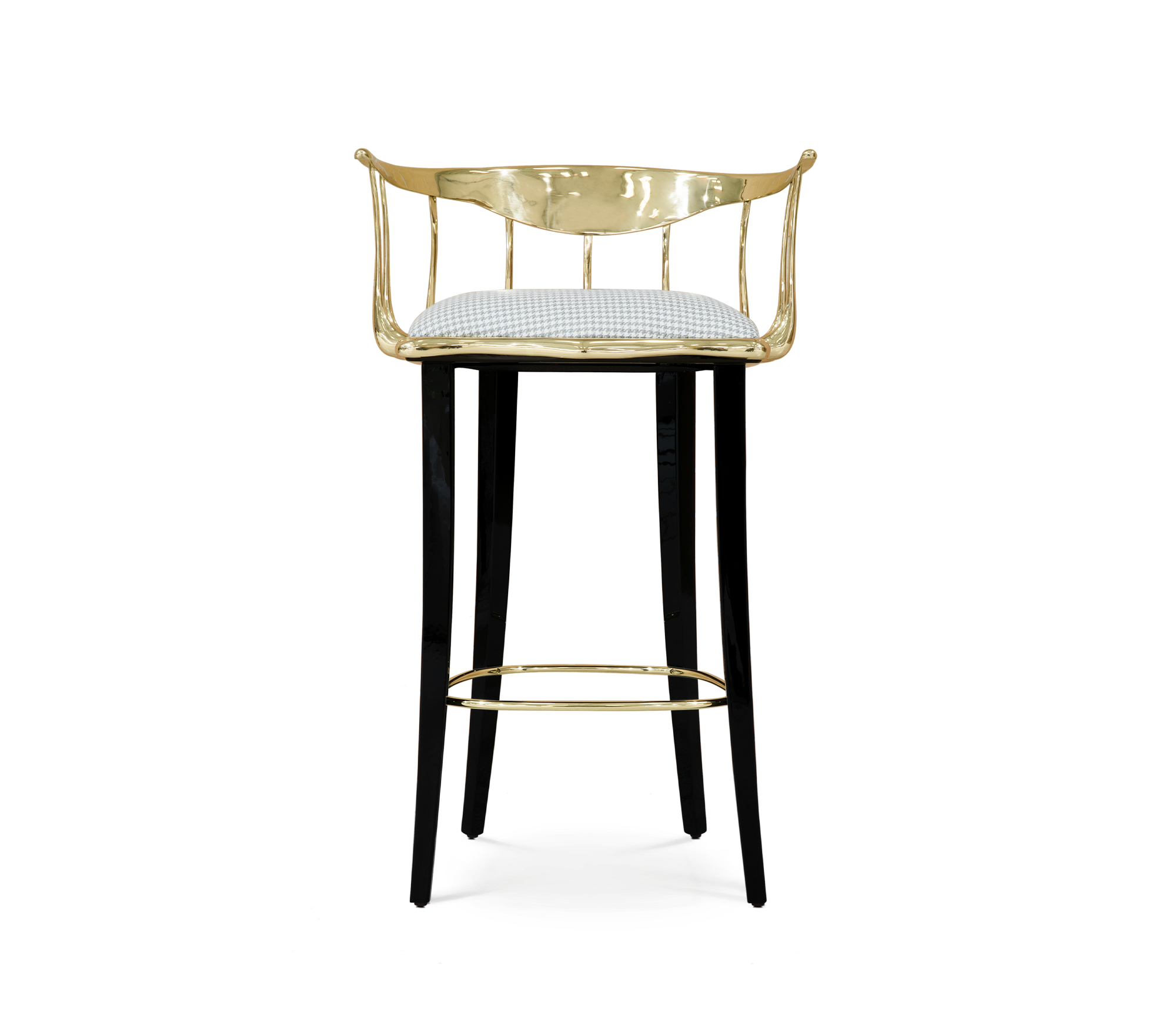 Nº 11 Surrealist Polished Brass Bar Stool