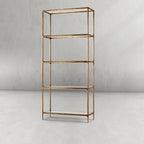 Thaddeus Metal Glass Shelving Hand-Forged Units Storage Shelves