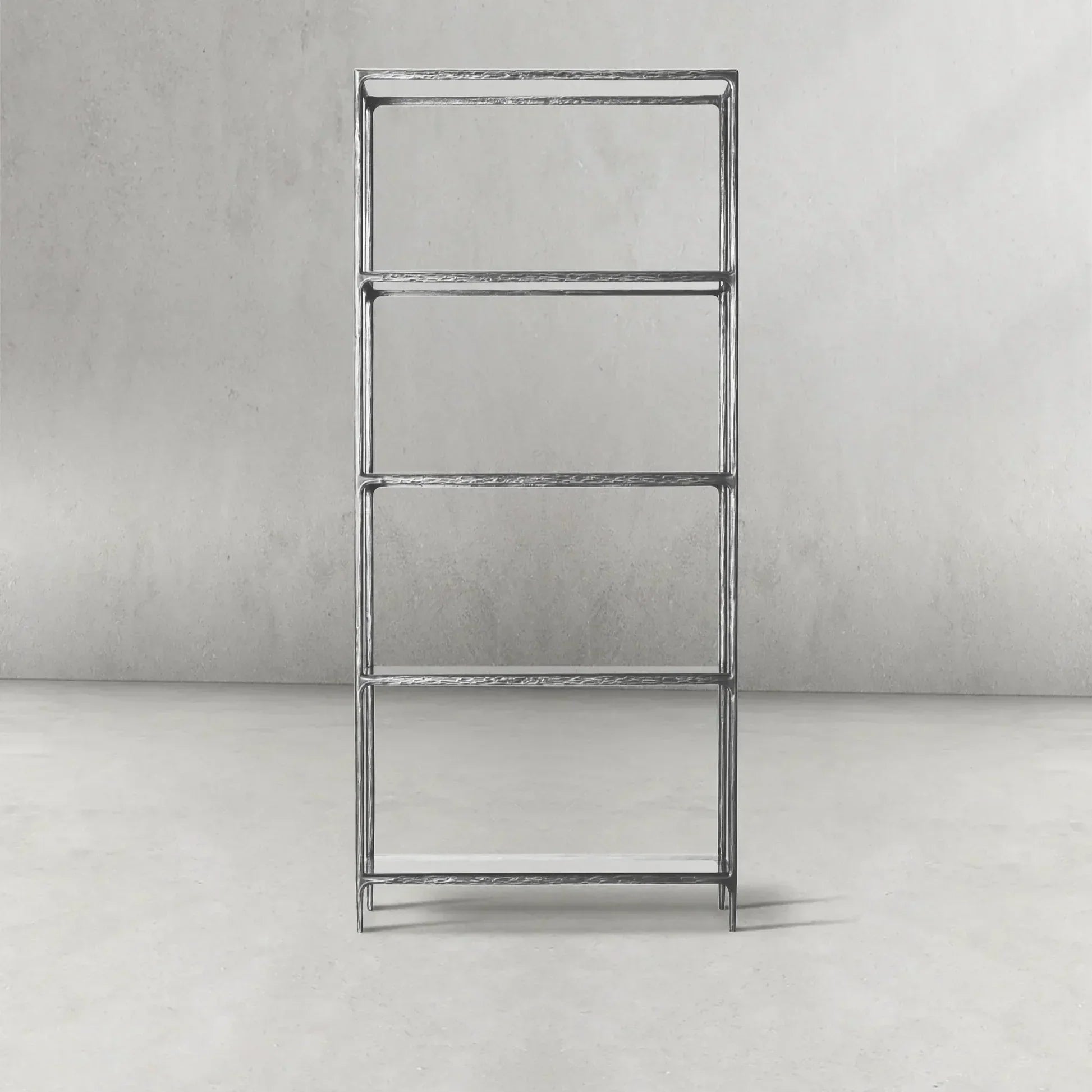 Thaddeus Metal Glass Shelving Hand-Forged Units Storage Shelves