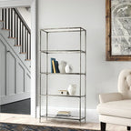 Thaddeus Metal Glass Shelving Hand-Forged Units Storage Shelves