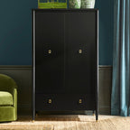 Lavenir French Bedroom Wardrobe Gloss Black Armoire Entrance Cabinet with Drawer