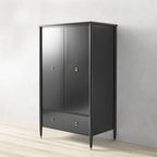 Lavenir French Bedroom Wardrobe Gloss Black Armoire Entrance Cabinet with Drawer