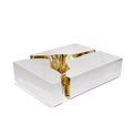 Luxury Coffee Table with Cracked Brass Sculptural Base & Smoked Glass Top