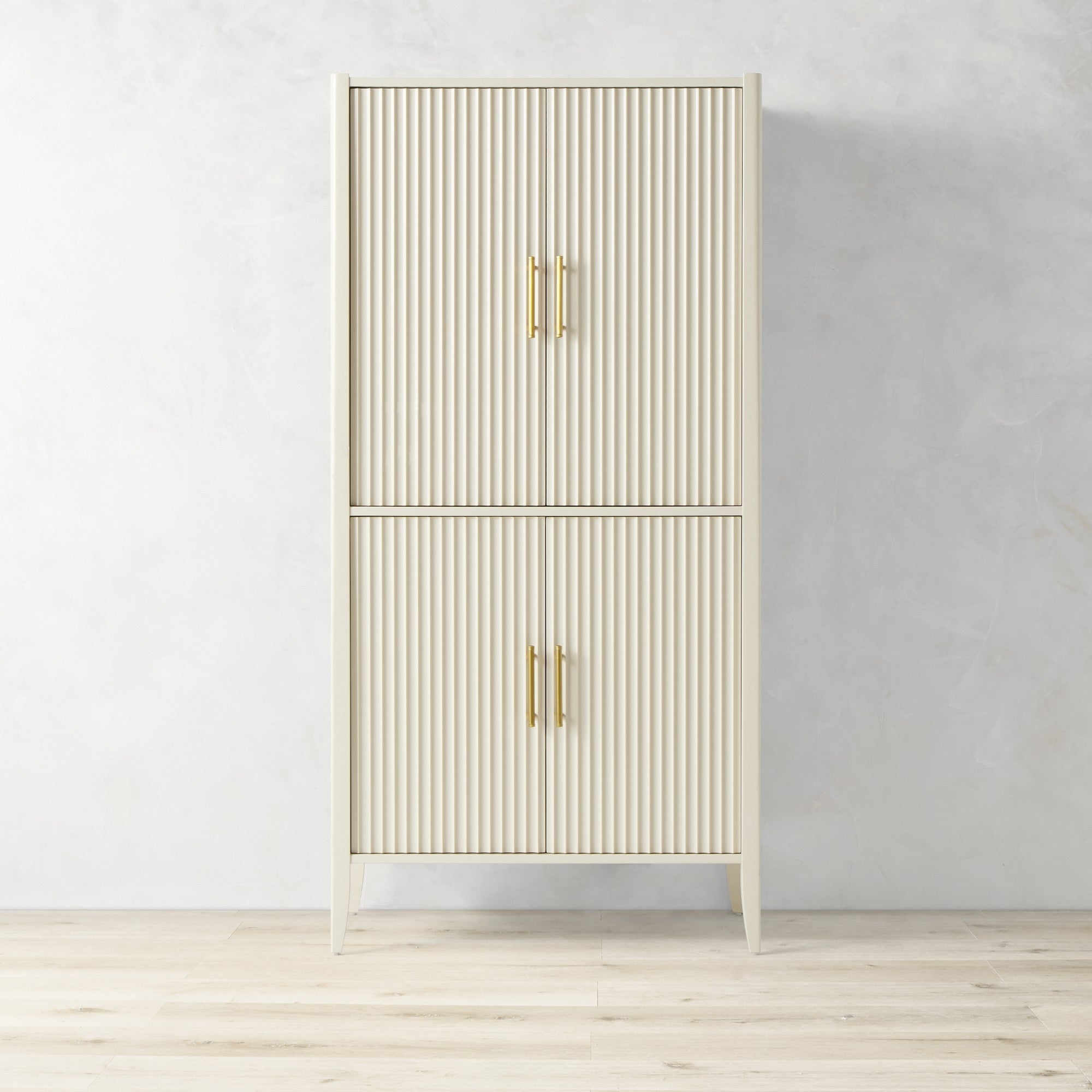 Louis Wood Bar Wine Cabinet Constructivist-Inspired Buffet Sideboard Built-in Stemware Rack