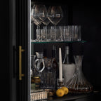 Louis Wood Bar Wine Cabinet Constructivist-Inspired Buffet Sideboard Built-in Stemware Rack