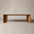 Yorn Wood Rectangular Dining Table with Angled Leg Design Base