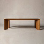 Yorn Wood Rectangular Dining Table with Angled Leg Design Base