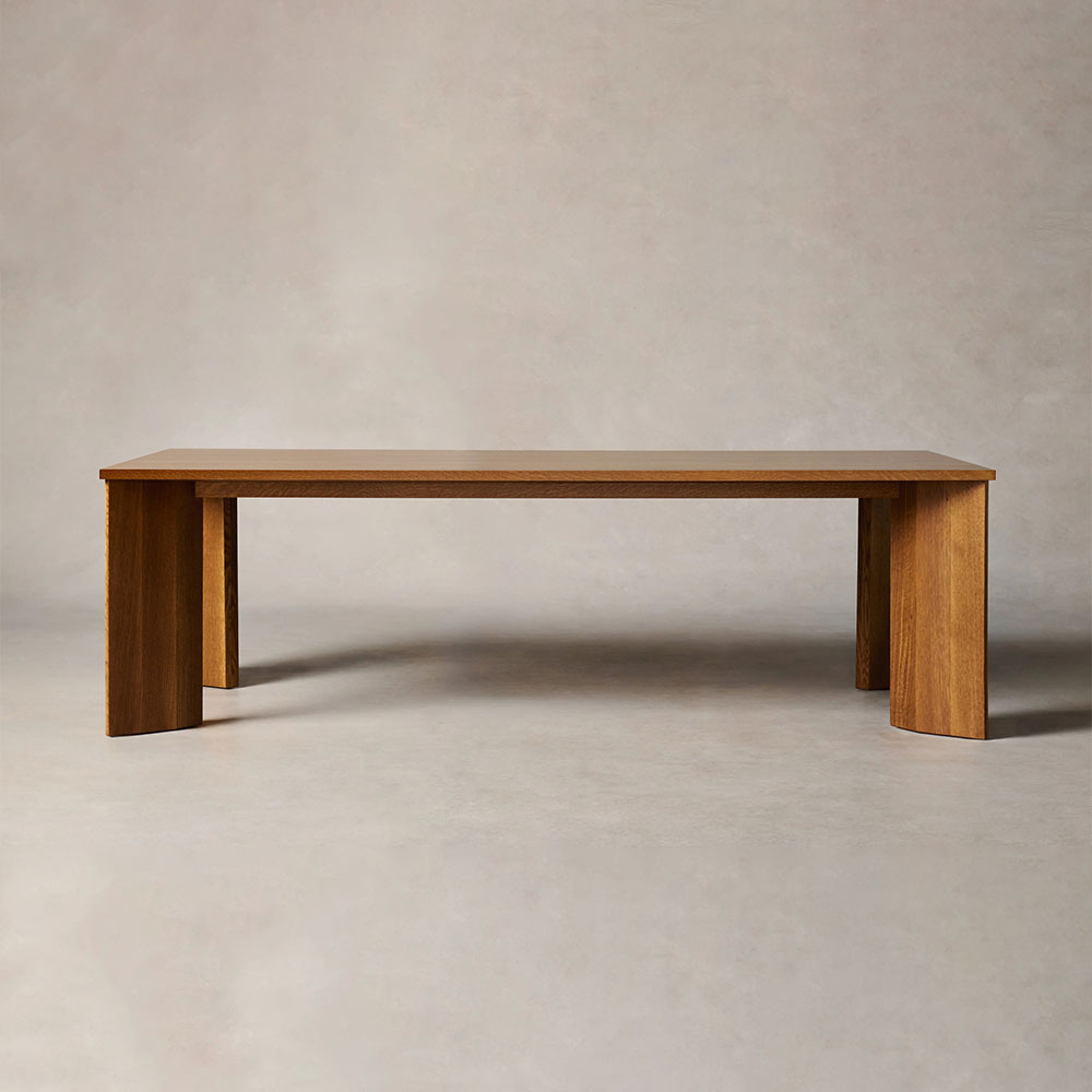Yorn Wood Rectangular Dining Table with Angled Leg Design Base