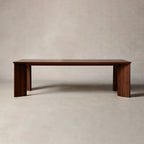 Yorn Wood Rectangular Dining Table with Angled Leg Design Base