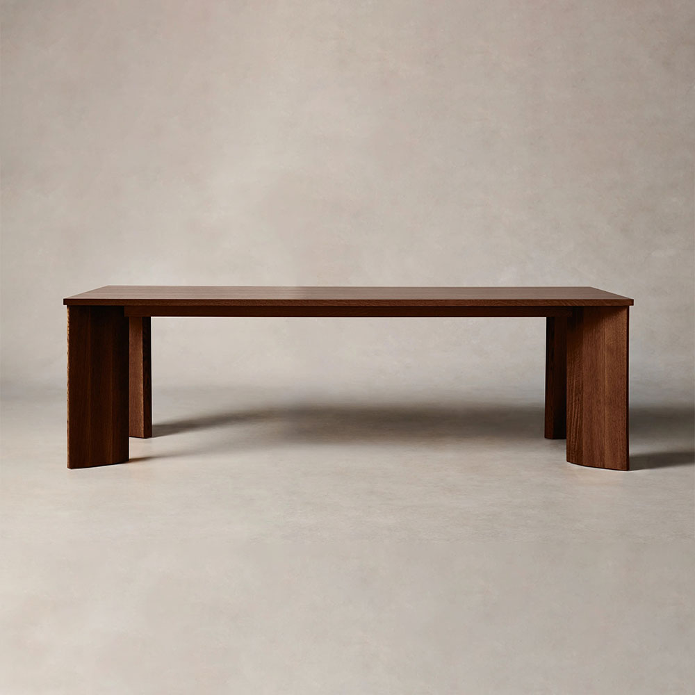 Yorn Wood Rectangular Dining Table with Angled Leg Design Base
