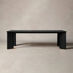 Yorn Wood Rectangular Dining Table with Angled Leg Design Base