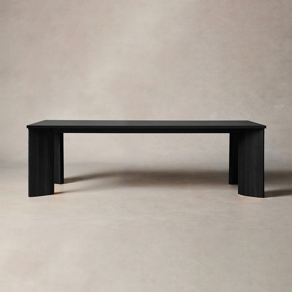 Yorn Wood Rectangular Dining Table with Angled Leg Design Base