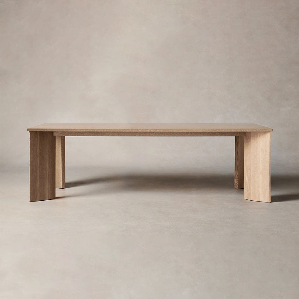 Yorn Wood Rectangular Dining Table with Angled Leg Design Base