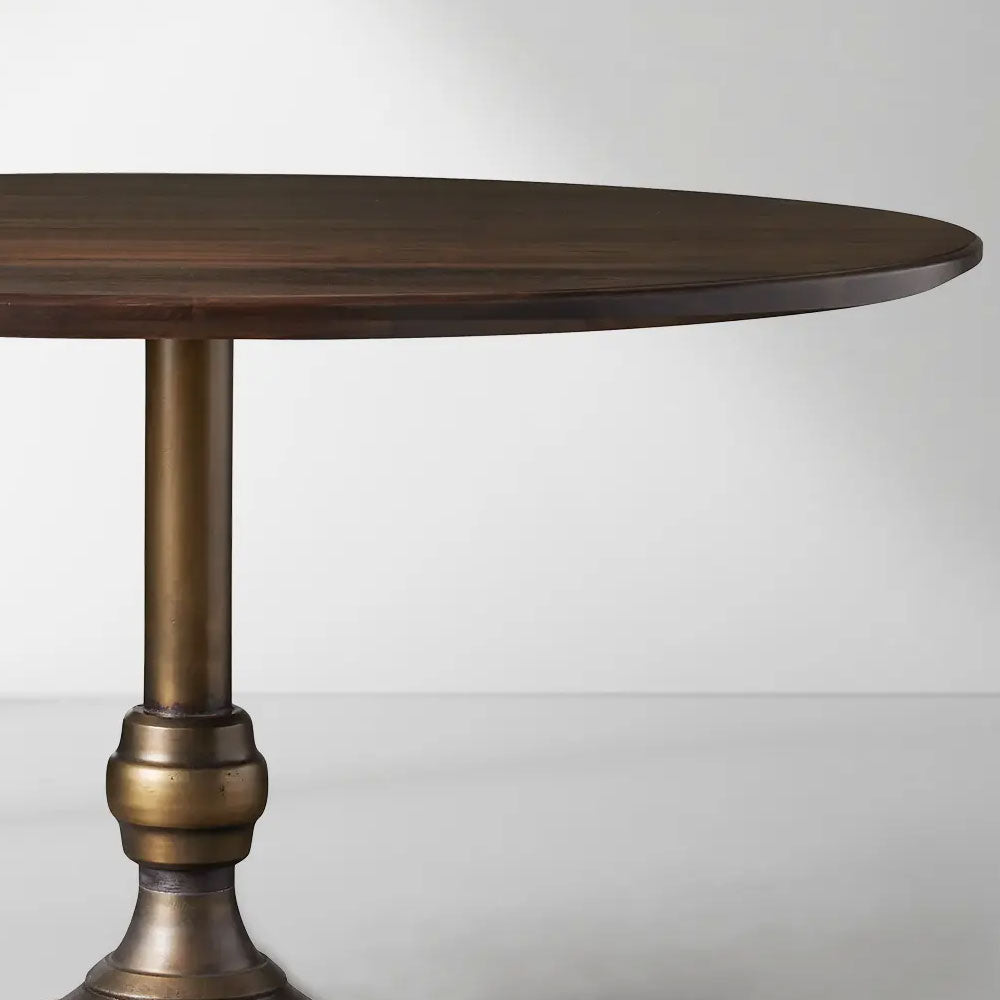 Jacob Modern Round Dining Table Industrial Style with Wade Solid Cast Iron Base