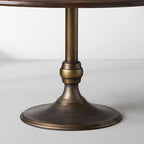 Jacob Modern Round Dining Table Industrial Style with Wade Solid Cast Iron Base