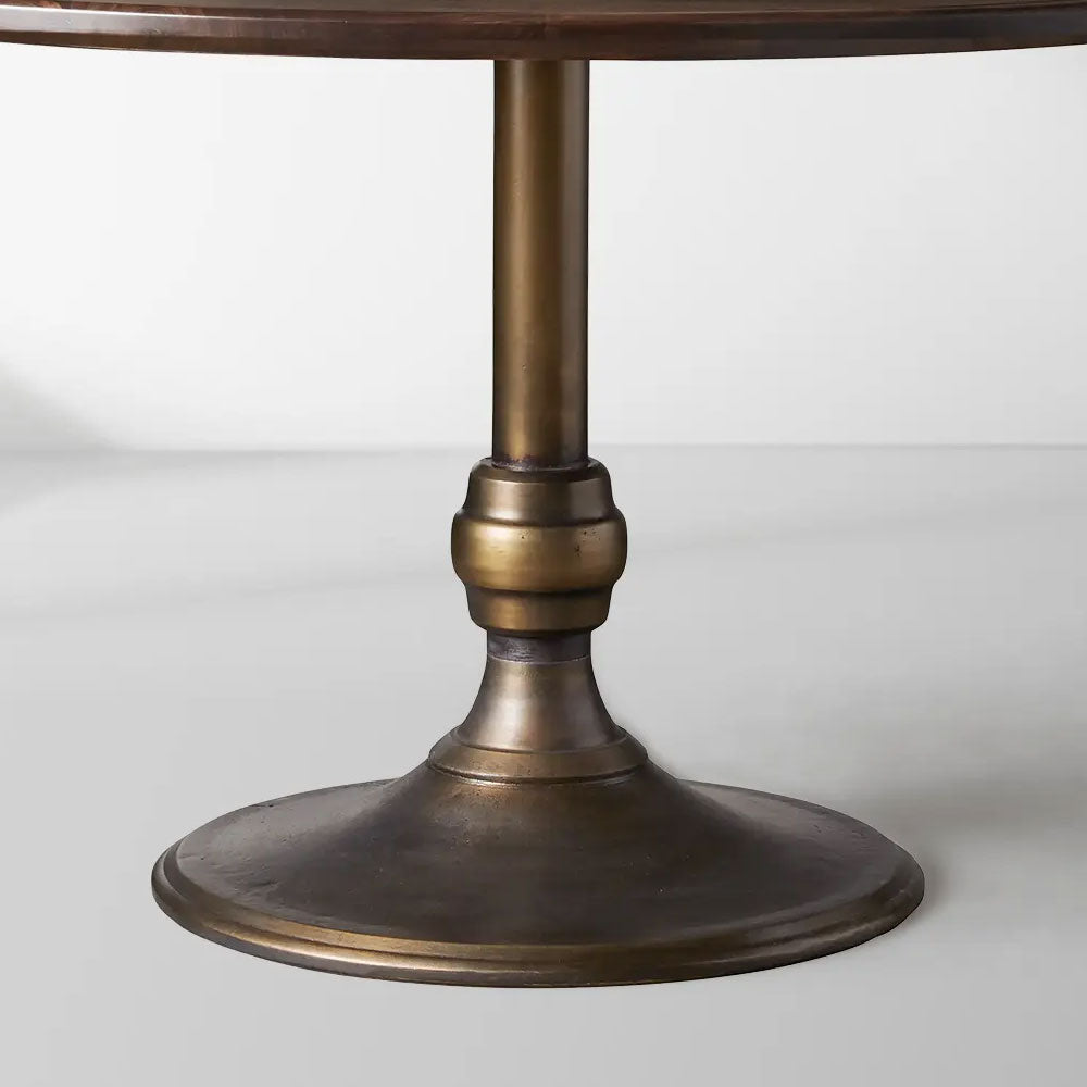 Jacob Modern Round Dining Table Industrial Style with Wade Solid Cast Iron Base