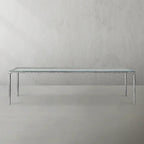 Thaddeus Metal Glass Rectangular Dining Table Hand-Forged Kitchen Table