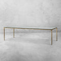 Thaddeus Metal Glass Rectangular Dining Table Hand-Forged Kitchen Table