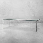 Thaddeus Metal Glass Rectangular Dining Table Hand-Forged Kitchen Table