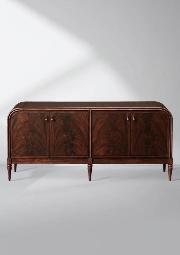 Frances Sideboard with Vintage Mahogany Buffet Storage Wood Entryways Cabinet