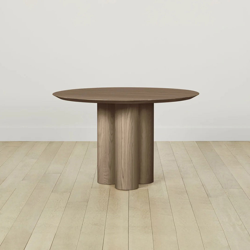 Reade Round Ash Wood Dining Table with Columnar Legs