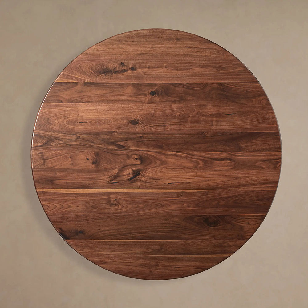 Jacob Modern Round Dining Table Industrial Style with Wade Solid Cast Iron Base