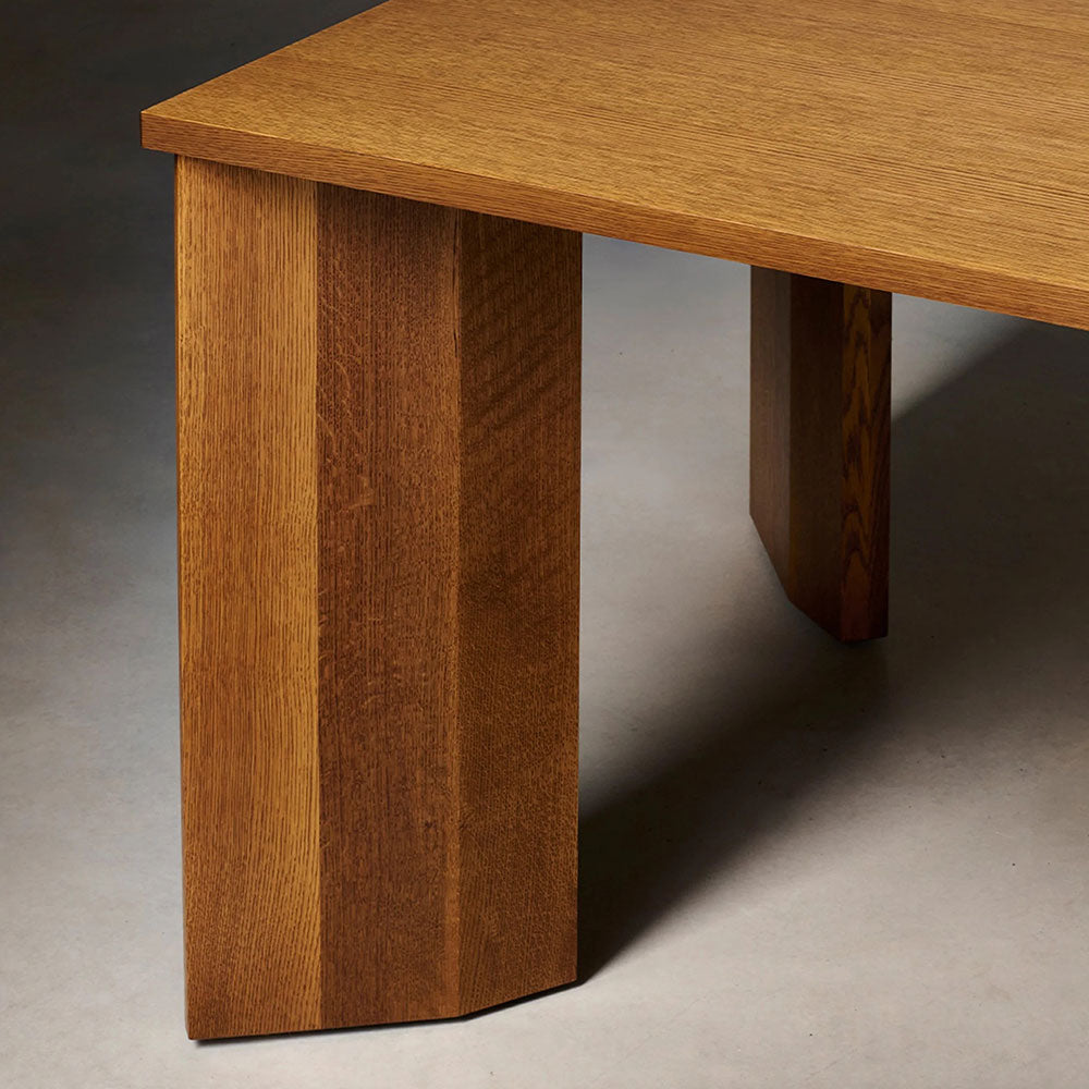 Yorn Wood Rectangular Dining Table with Angled Leg Design Base