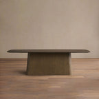 Saint Germain Wood Dining Table with Solid Oak Wood Top & Toulouse Base