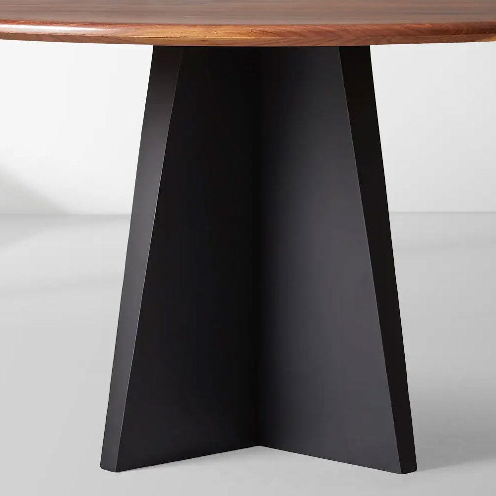 Modern Simplicity Jacob Round Dining Tablewith Vertex Solid Iron Base